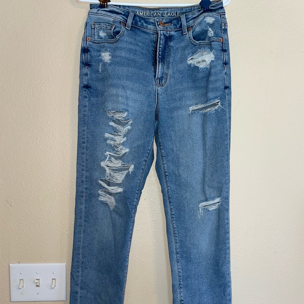 Ripped High Waisted Mom Jeans